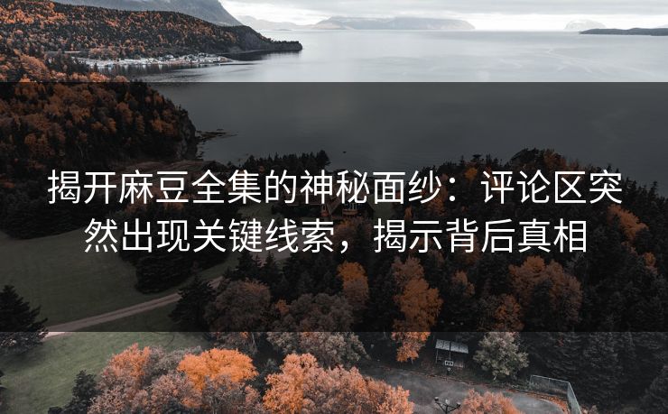 揭开麻豆全集的神秘面纱：评论区突然出现关键线索，揭示背后真相