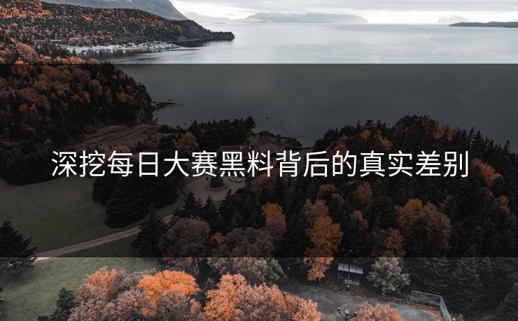 深挖每日大赛黑料背后的真实差别